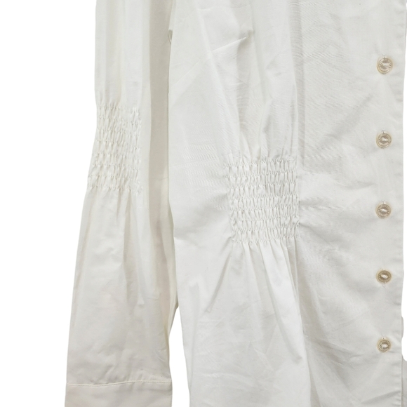 Samuel Dong Women's Cotton Stretch Smock Button Front Shirt - L - Picture 4 of 7